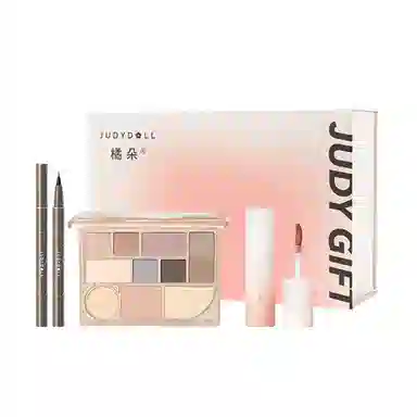 橘朵 十色彩妆综合眼影盘+小奶泥哑光唇泥+眼线液笔礼盒 眼部修饰