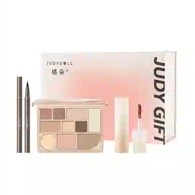 橘朵 十色彩妆综合眼影盘+小奶泥哑光唇泥+眼线液笔礼盒 眼部修饰