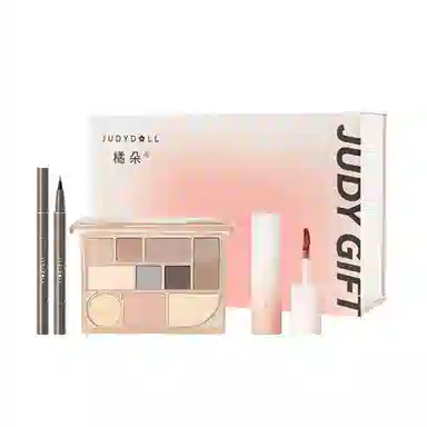 橘朵 十色彩妆综合眼影盘+小奶泥哑光唇泥+眼线液笔礼盒 眼部修饰