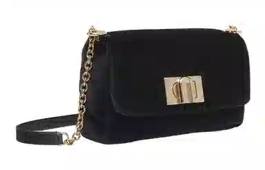 Furla 1927 Mini Velvet Crossbody Bag Black