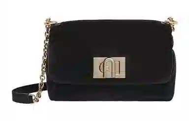 Furla 1927 Mini Velvet Crossbody Bag Black