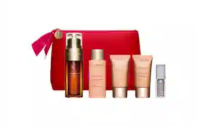 娇韵诗 双萃精华液细闪唇釉套装 保湿修护