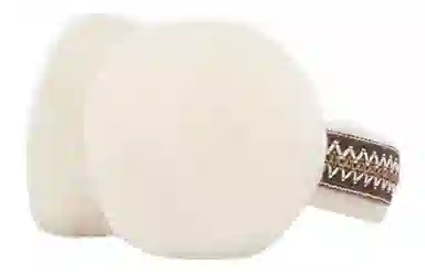 UGG Embroidered Logo Traditional Knit Earmuffs Cream