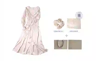 桑罗 蚕丝 宫廷风轻复古真丝 可外穿露营度假 秋 女款 一件装 家居连衣裙