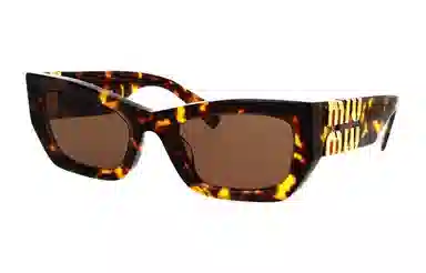 Miu Miu Irregular Frame Sunglasses Brown