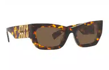 Miu Miu Irregular Frame Sunglasses Brown