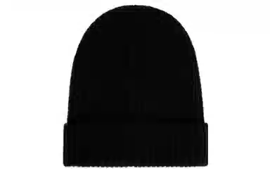 CELINE Ribbed Logo Beanie Black