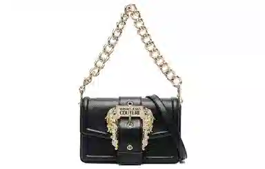 Versace Jeans Couture Baroque Buckle Bag Black