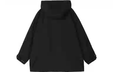 速写 纯色宽松长袖连帽拉链棉服 男女同款