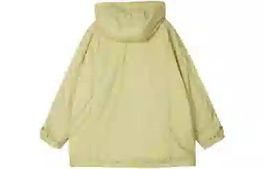 速写 纯色宽松长袖连帽拉链棉服 男女同款