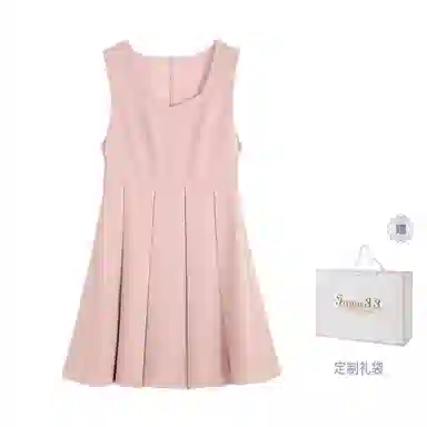 小镇姗姗 纯色背心无袖连衣裙 礼盒装 京都粉