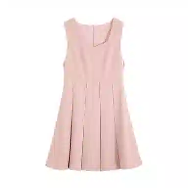 小镇姗姗 纯色背心无袖连衣裙 礼盒装 京都粉