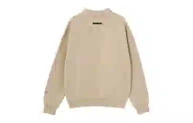 Fear of God Essentials FW21 Mock Neck Sweatshirt BeigeLinen Logo