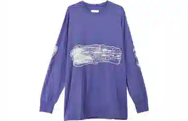 Y-3 SS23 Brushstroke Crewneck Long Sleeve Tee Light Purple