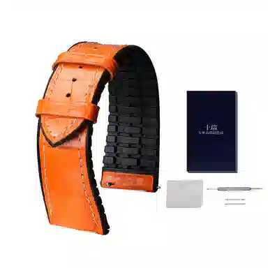 十瑞鳄鱼皮手表带橡胶表带男适用于江诗丹顿百达翡丽伯爵宝珀手表带万国浪琴积家欧米茄手表男女蝴蝶扣款