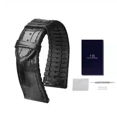 十瑞鳄鱼皮手表带橡胶表带男适用于江诗丹顿百达翡丽伯爵宝珀手表带万国浪琴积家欧米茄手表男女蝴蝶扣款