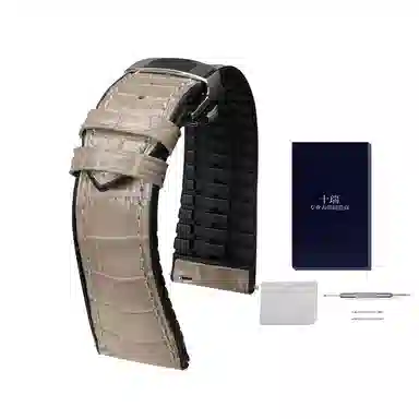 十瑞鳄鱼皮手表带橡胶表带男适用于江诗丹顿百达翡丽伯爵宝珀手表带万国浪琴积家欧米茄手表男女蝴蝶扣款