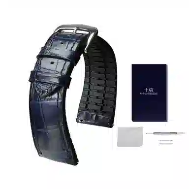 十瑞鳄鱼皮手表带橡胶表带男适用于江诗丹顿百达翡丽伯爵宝珀手表带万国浪琴积家欧米茄手表男女蝴蝶扣款