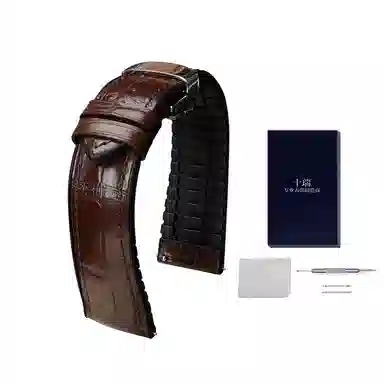 十瑞鳄鱼皮手表带橡胶表带男适用于江诗丹顿百达翡丽伯爵宝珀手表带万国浪琴积家欧米茄手表男女蝴蝶扣款