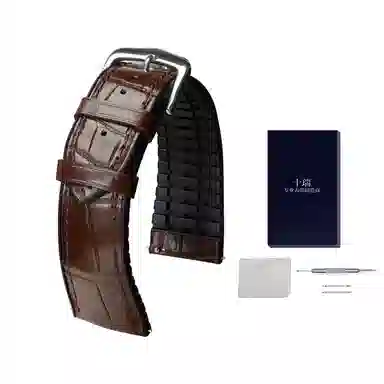 十瑞鳄鱼皮手表带橡胶表带男适用于江诗丹顿百达翡丽伯爵宝珀手表带万国浪琴积家欧米茄手表男女蝴蝶扣款