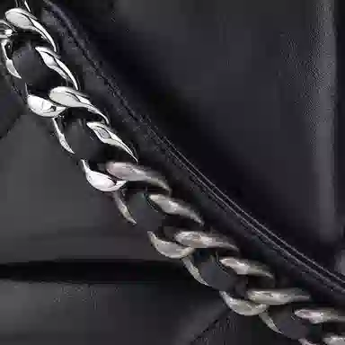 CHANEL 19 Bag Small Black Lambskin Double Chain