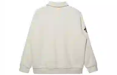 New Era x MLB Logo Print Fleece Jacket Ivory