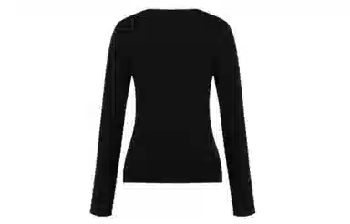 美洋 纯色混纺镂空长袖针织衫 女款