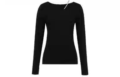 美洋 纯色混纺镂空长袖针织衫 女款