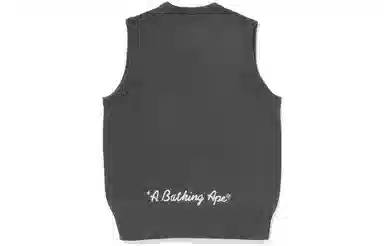 A BATHING APE V-Neck Knit Vest Black