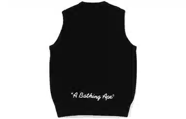 A BATHING APE V-Neck Knit Vest Black