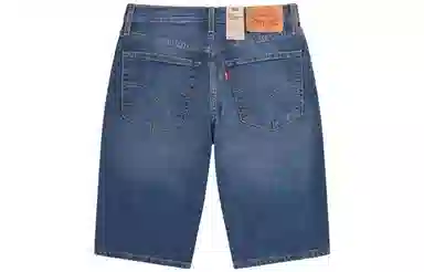 Levis Straight Loose Denim Shorts Blue