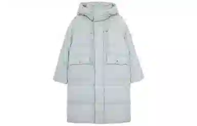 小镇姗姗 纯色绗缝长款羽绒服 女款