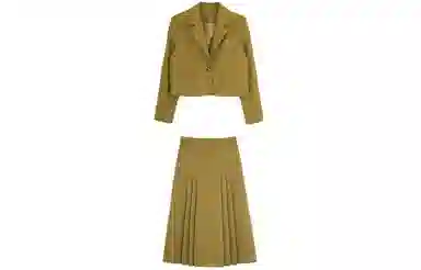 小镇姗姗 假两件学院风小西装套装 女款