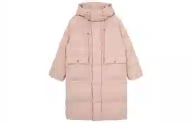 小镇姗姗 纯色绗缝长款羽绒服 女款