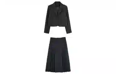 小镇姗姗 假两件学院风小西装套装 女款