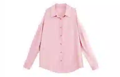 小镇姗姗 纯色露肩单排扣长袖衬衫 女款