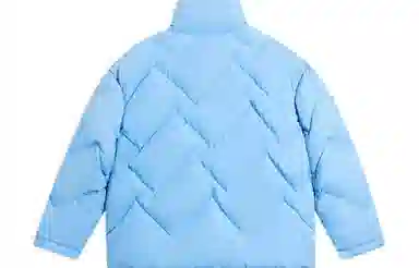 李宁 中国李宁 拼色多口袋拉链开衫短款色块立领羽绒服 男款 月白蓝色