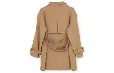 小镇姗姗 纯色翻领中长款风衣 女款 藜麦色