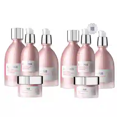 私信 晚樱焕亮粉晶柔肤水精华液保湿乳润凝霜保湿补水四件套装