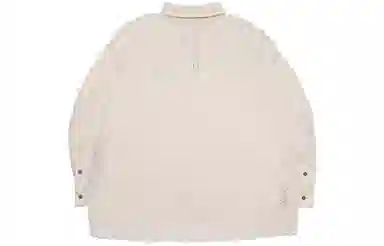 李宁 图案刺绣翻领排扣印花长袖衬衫 男款 燕麦灰