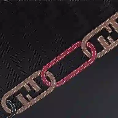 Fendi FF Pattern Zip Wristlet Black