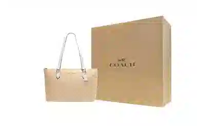 COACH Zip Top Tote 37 Logo Tote