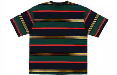 BENMYSHOWER Rainbow Stripe T-Shirt Navy