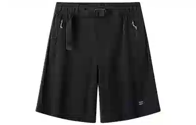 探路者 纯色速干户外透气弹力五分短裤 男款