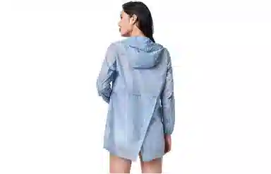 探路者 纯色户外轻薄透气凉感科技连帽皮肤衣 女款