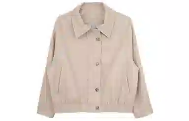 小镇姗姗 纯色休闲长袖宽松夹克外套 女款