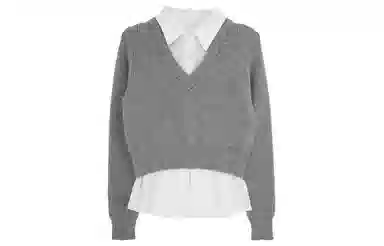 小镇姗姗 假两件修身长袖针织衫 女款