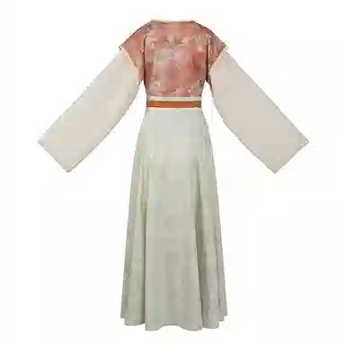 织造司 碧城 唐制拼色印花唐褙子圆领衫八破裙三套装原创汉服 女款