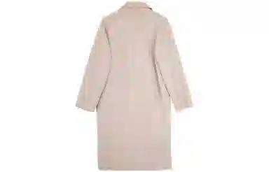 小镇姗姗 纯色系带长款毛呢大衣 女款