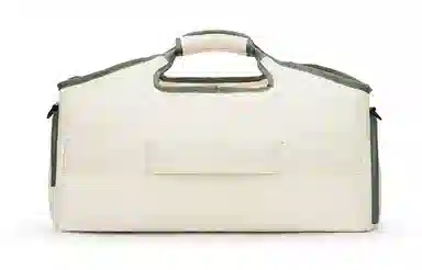 轻骑者 潮流大容量运动健身游泳便携旅游外出露营内置干湿分离独立鞋仓 织物 旅行包斜挎包健身包 大号 男女同款情侣款 米白